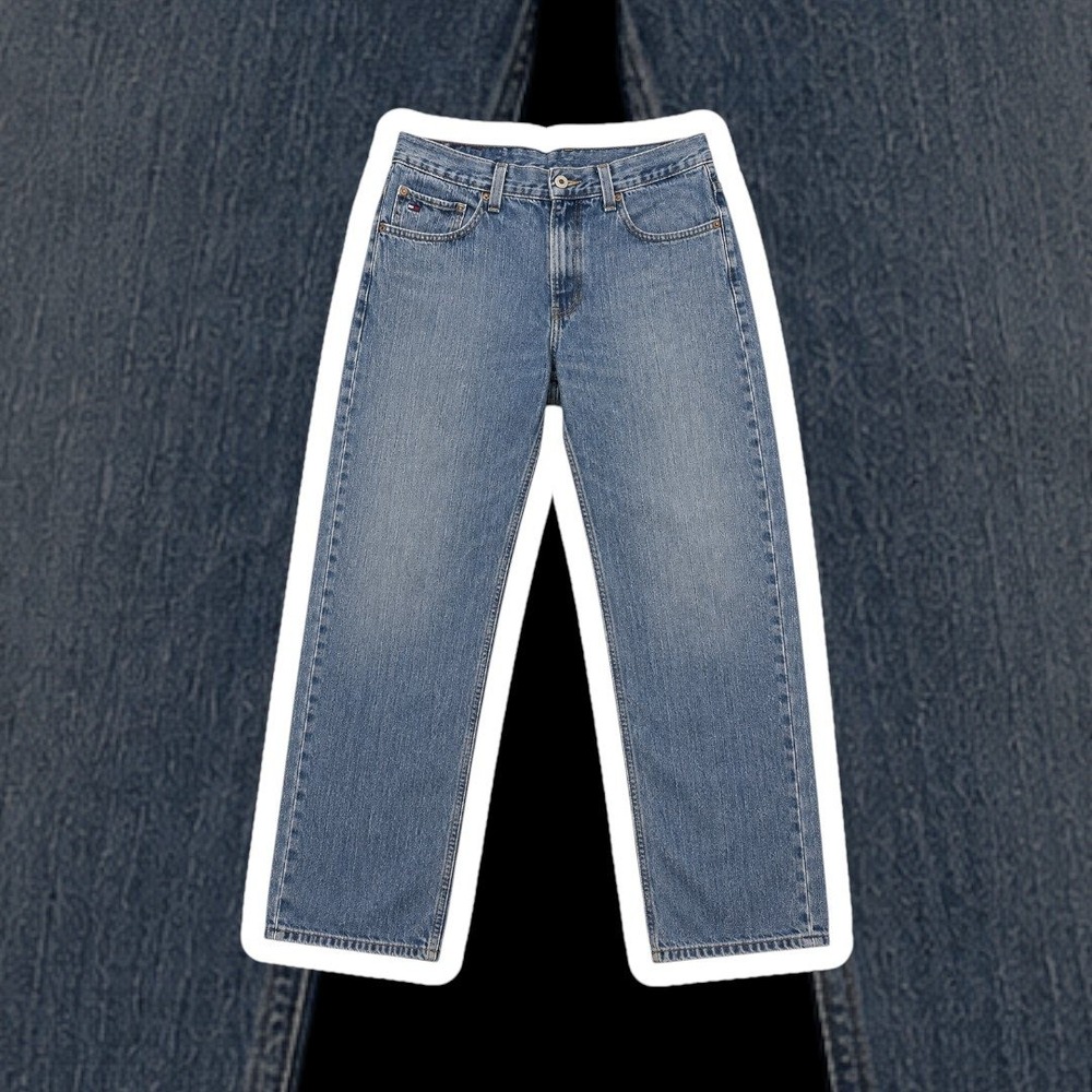 Tommy Hilfiger Mens Straight Leg Jeans 33x30 Medium Wash Classic Fit Denim Denim